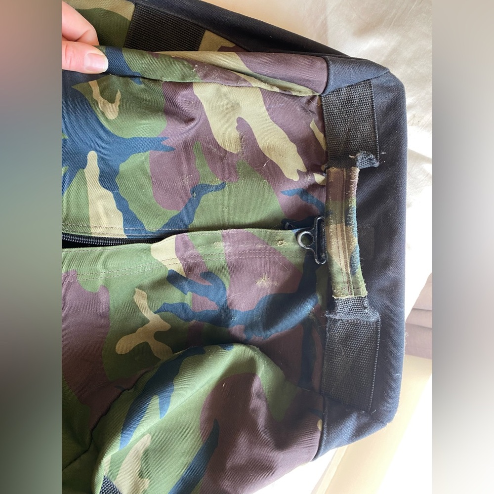 LL Bean rolling duffel bag luggage camo XL monogrammed carry durable travel - Picture 6 of 8